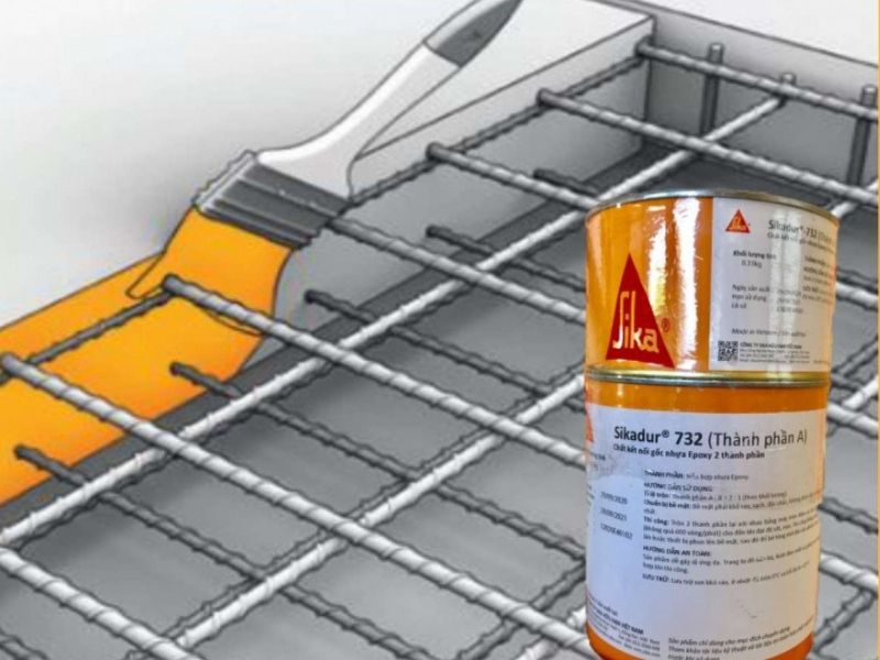 Keo Epoxy Sikadur 732 liên kết bê tông cũ và bê tông mới.
