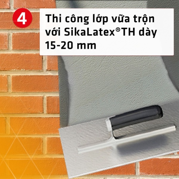 Sika Latex TH phụ gia SBR tăng bám dính, chống thấm và cải thiện độ bền cho vữa xi măng, bê tông.