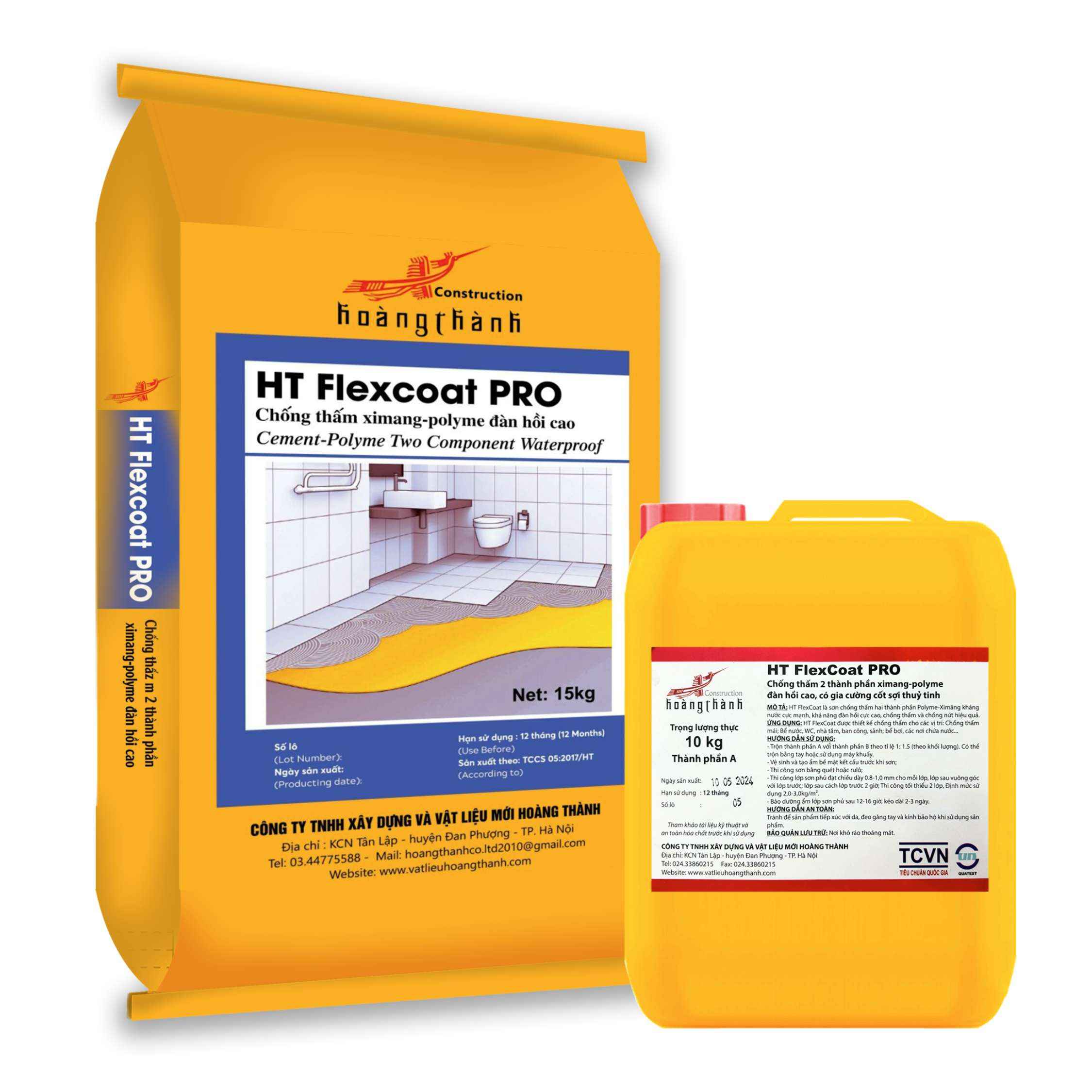 HT FLEXCOAT PRO chống thấm đàn hồi gốc xi măng polymer chính hãng